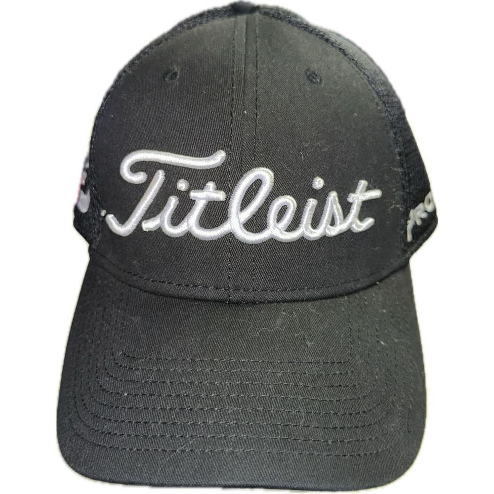 Titleist Pro V1‎ FJ Golf Hat Cap Size M/L FootJoy Black White New Era Stretch